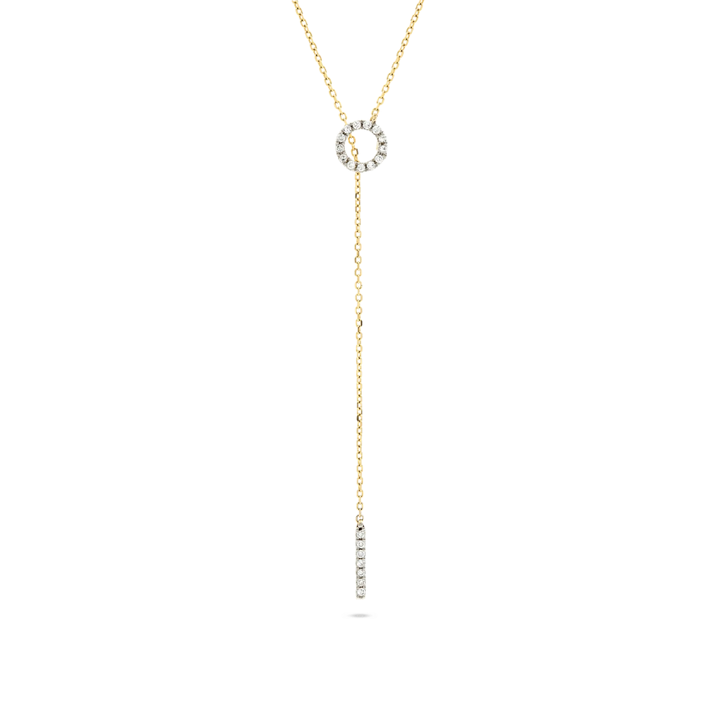 Pave Diamond Open Circle Long Necklace