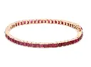 Ruby Princess Cut Channel Set Tennis Bracelet