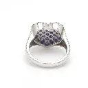 Blue Sapphire Heart Pave Set Ring