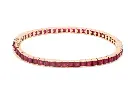 Ruby Princess Cut Channel Set Tennis Bracelet