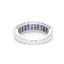 Blue Sapphire Princess Cut Diamond Half Eternity Ring