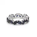 Blue Sapphire Zig Zag Pear Ring