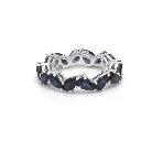 Blue Sapphire Zig Zag Pear Ring