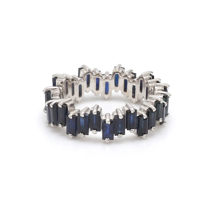 Blue Sapphire Zig Zag Ring