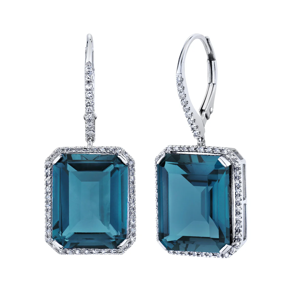 London Blue Topaz & Diamond Earrings