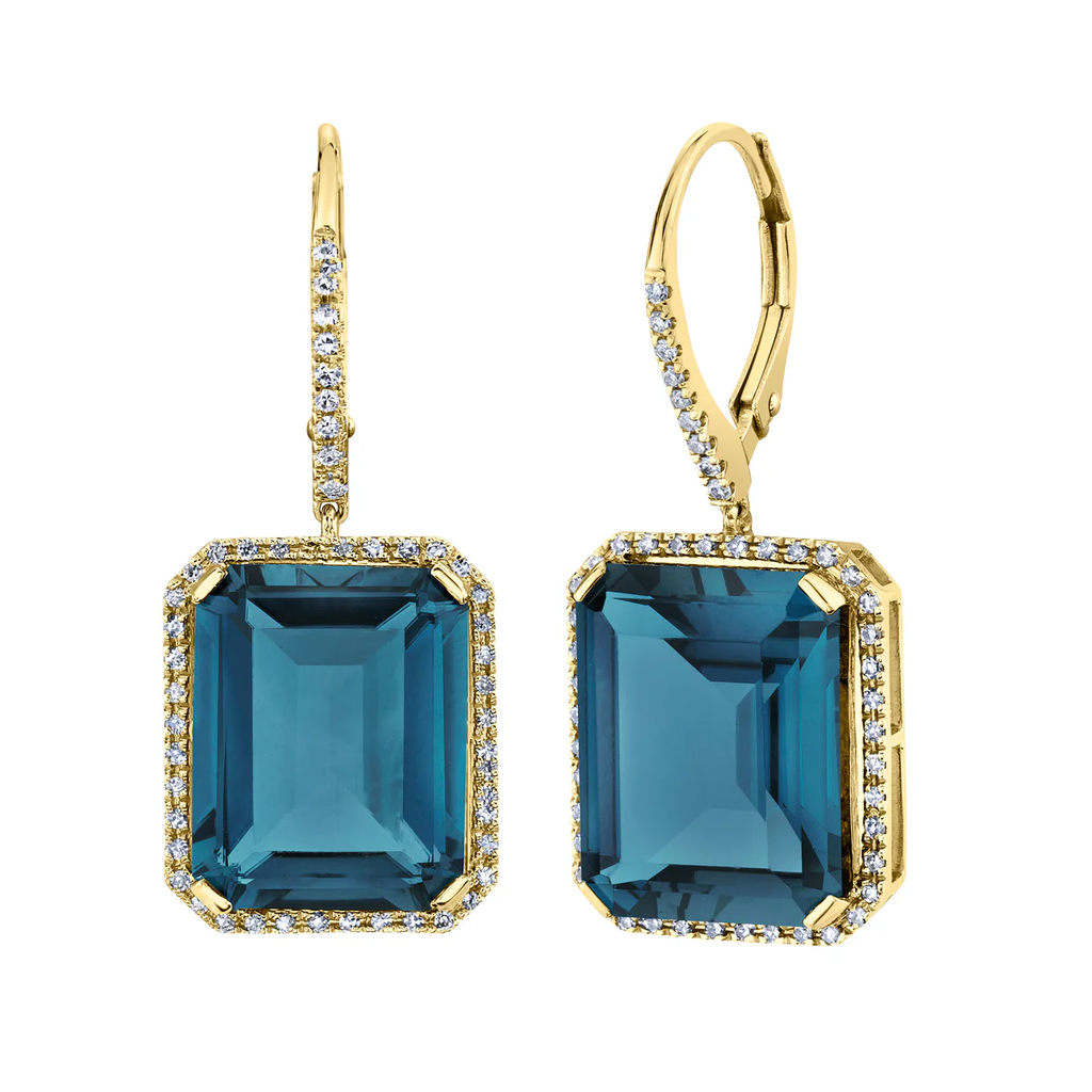 London Blue Topaz & Diamond Earrings