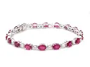 Ruby Oval and Diamond Bracelet