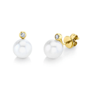 Pearl & Diamond Orb Studs Earrings