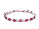 Ruby Oval and Diamond Bracelet