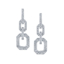 Diamond 3 in 1 Pave Gradual Link Drop Earrings