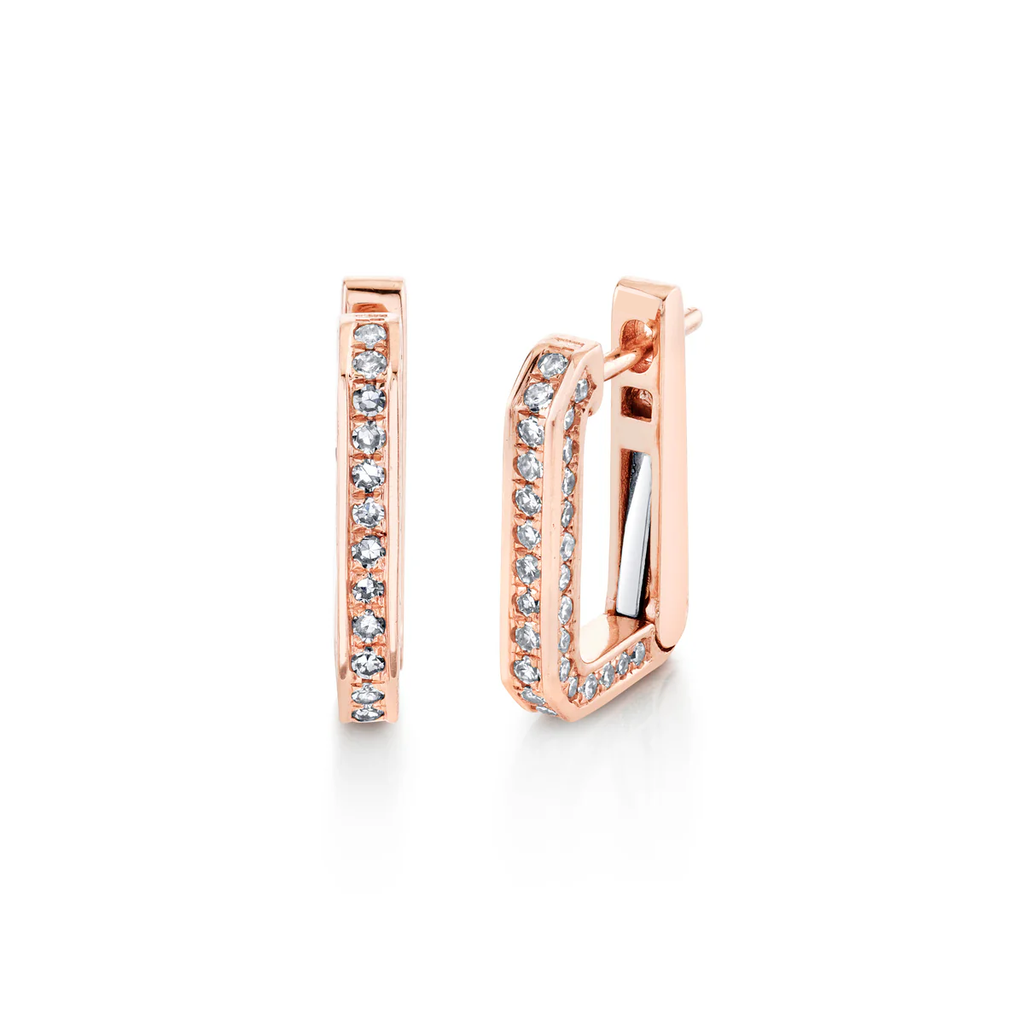 Diamond 3 in 1 Pave Gradual Link Drop Earrings