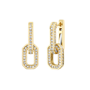 Diamond 3 in 1 Pave Gradual Link Drop Earrings