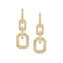 Diamond 3 in 1 Pave Gradual Link Drop Earrings