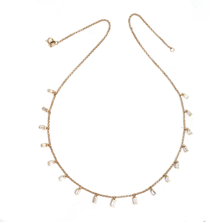 Diamond Baguette Link Chain Necklace