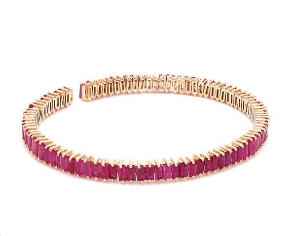 Ruby Baguette Cuff bracelet