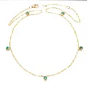 Emerald Prong Set Heart Shape Chain Necklace