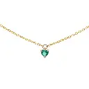 Emerald Prong Set Heart Shape Chain Necklace