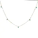 Emerald Prong Set Heart Shape Chain Necklace