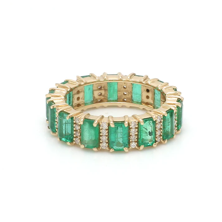 Emerald & Diamond Alternate Ring