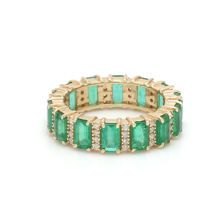 Emerald & Diamond Alternate Ring