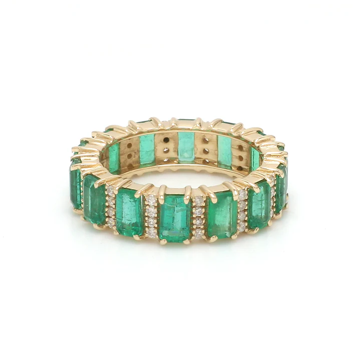 Emerald & Diamond Alternate Ring