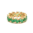 Emerald and Diamond Zig Zag Ring