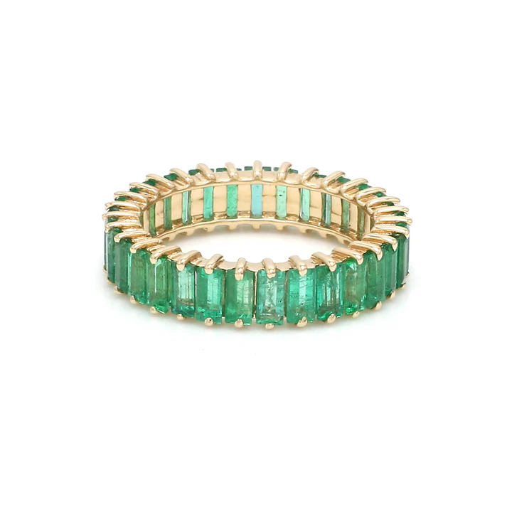 Emerald Baguette Vertical Ring