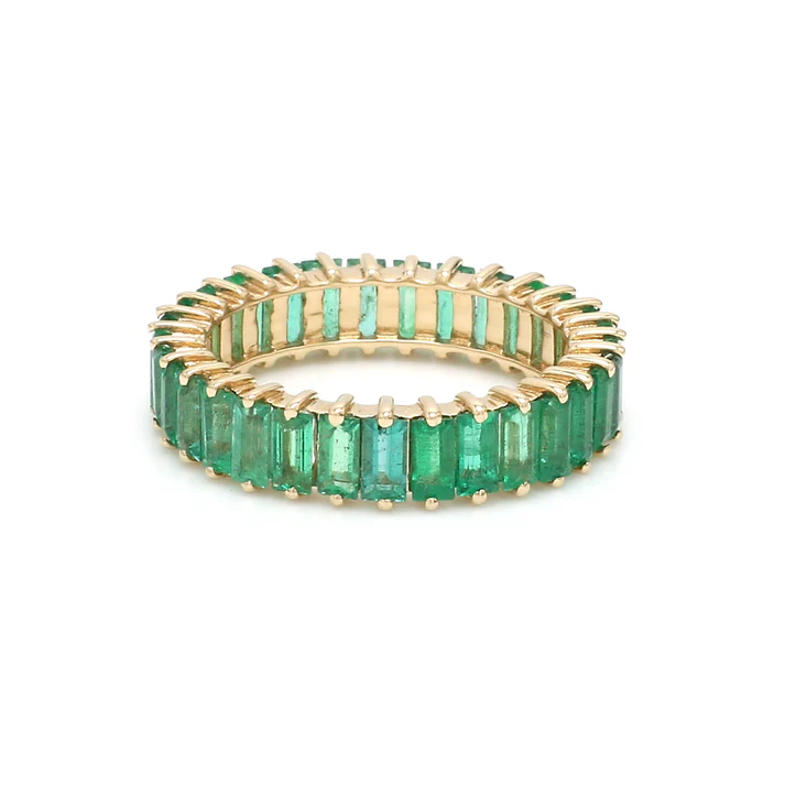 Emerald Baguette Vertical Ring