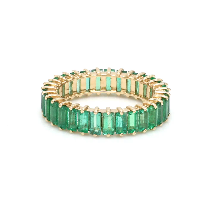 Emerald Baguette Vertical Ring