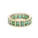 Emerald Bezel Set Emerald Cut Ring