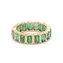 Emerald Bezel Set Emerald Cut Ring