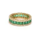 Emerald Diamond Princess Eternity Ring