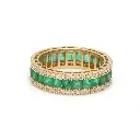 Emerald Diamond Princess Eternity Ring