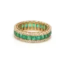 Emerald Diamond Princess Eternity Ring