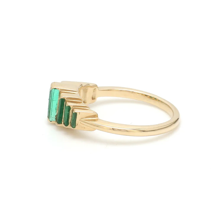 Emerald Graduating Baguette Ring