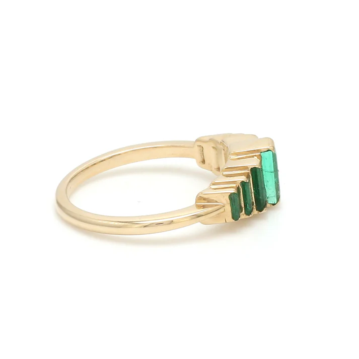 Emerald Graduating Baguette Ring