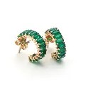 Emerald Mini Hoops Earring Gold