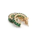 Emerald Mini Hoops Earring Gold