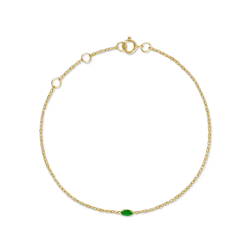 Solitaire Marquise Emerald Bracelet