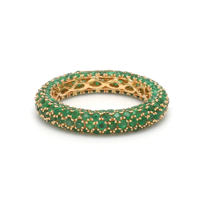 Emerald Pave Eternity Ring