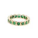 Emerald Round Bezel Set Ring