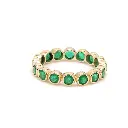 Emerald Round Bezel Set Ring