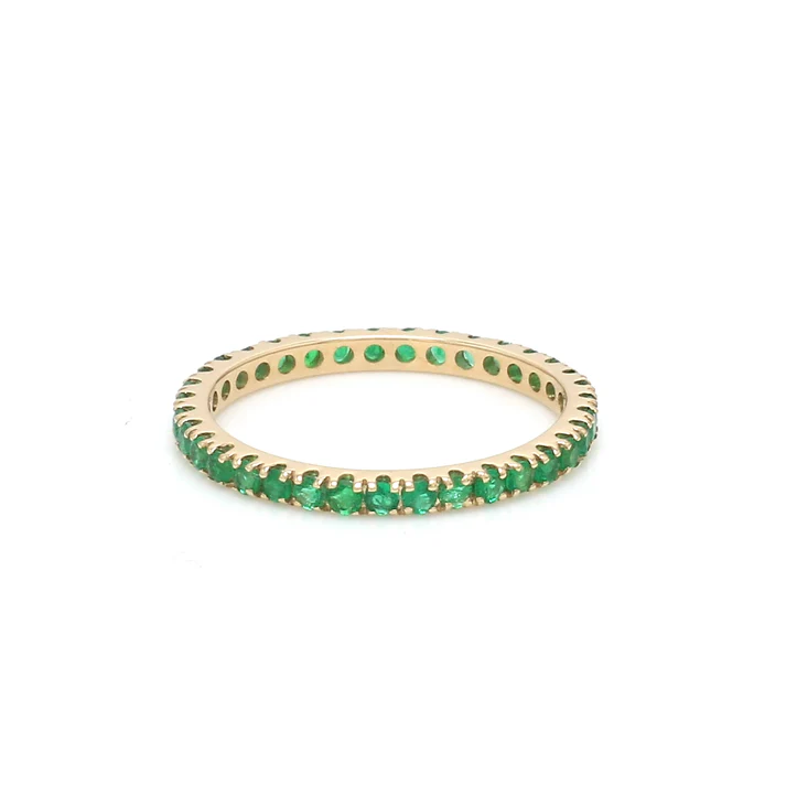 Emerald Round Thin Ring