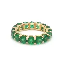 Emerald Round U Prong Ring