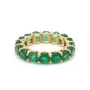 Emerald Round U Prong Ring