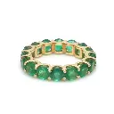 Emerald Round U Prong Ring