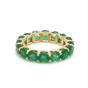 Emerald Round U Prong Ring