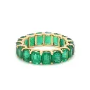 Emerald U Shape Prong Ring