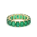 Emerald U Shape Prong Ring