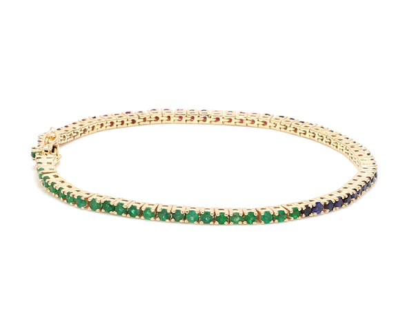 Ruby Emerald Sapphire 2MM Bracelet